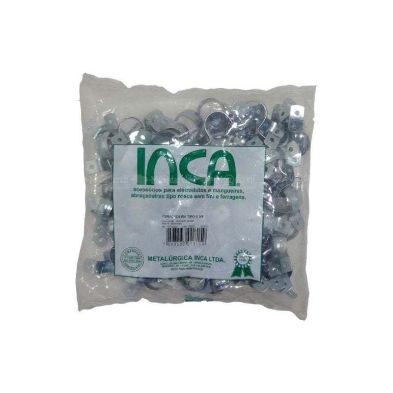Abraçadeira Galvanizada Tipo U 3/4" Pacote com 100 Peças - 4