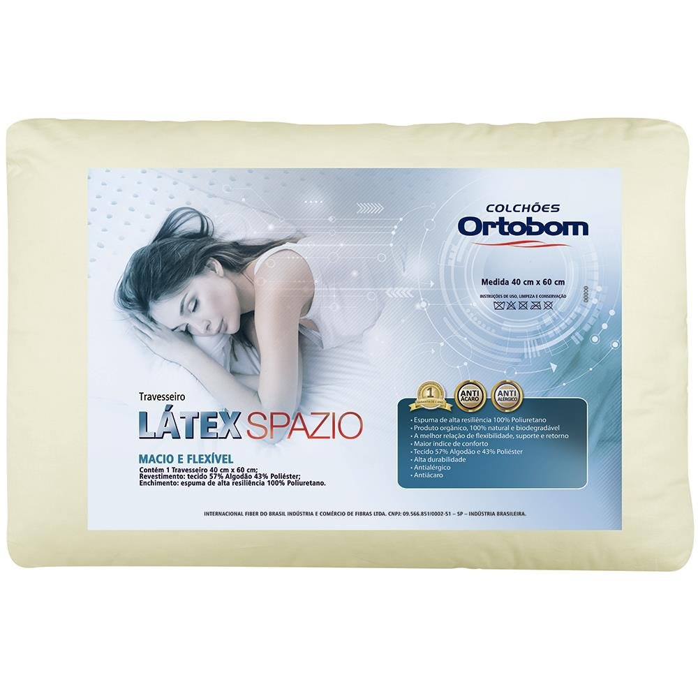 Travesseiro Ortobom Látex Spazio | MadeiraMadeira