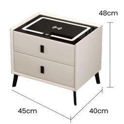 Mesa de Cabeceira Inteligente Branca com Biometria Digital Segredo Cofre Senha Dedo Bivolt 110 220v - 4