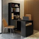 Ver imagem 3 de Estante Escrivaninha para Escritório Home Office Salt Preto Z06 - Mpozenato