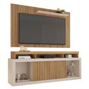 Ver imagem 1 de Painel com Rack Bancada para Tv Paris 180cm Buriti/off White - Sallar Home