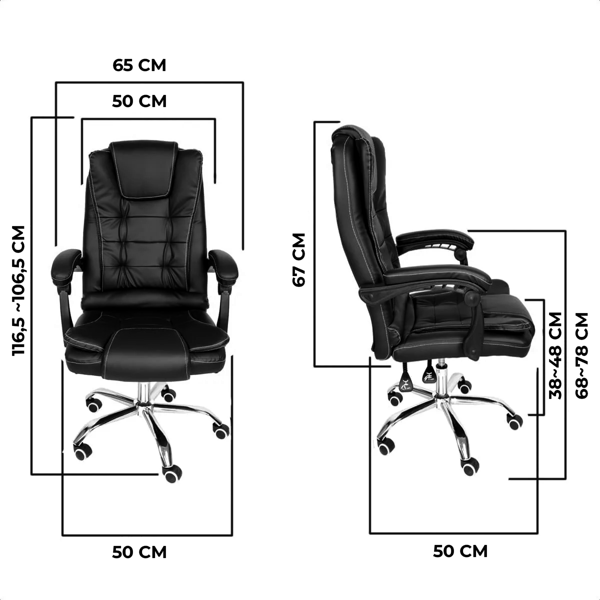 Cadeira Presidente Confort de Escritório Ergonômica Branco - 6