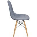 Ver imagem 4 de Kit 2 Cadeiras Charles Eames Botonê Eiffel Wood Estofada Couro - Cinza