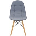 Ver imagem 3 de Kit 2 Cadeiras Charles Eames Botonê Eiffel Wood Estofada Couro - Cinza