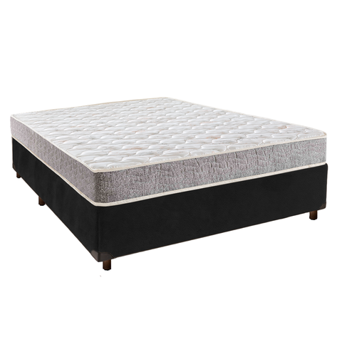 Cama Box Preto Casal + Colchão D23 D23 Inducol
