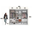 Ver imagem 3 de Guarda Roupa Casal Linea com Espelho e Nicho e Gaveteiro Milão com Chave Neve - Novo Horizonte