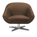 Ver imagem 1 de Poltrona Giratória Giovana Suede Base Cromada - D’Rossi - Marrom