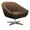 Ver imagem 3 de Poltrona Giratória Giovana Suede Base Cromada - D’Rossi - Marrom