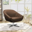 Ver imagem 2 de Poltrona Giratória Giovana Suede Base Cromada - D’Rossi - Marrom