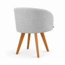Ver imagem 2 de Poltrona Atena Base Fixa em Madeira Lisa Zari Decor: Linho Prata