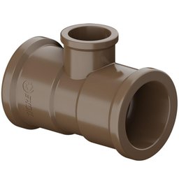 Te Soldável 90° Redução Pvc Marrom Canos e Tubos para Água Fria de 1.1/4x3/4 Polegadas 40x25mm - 1
