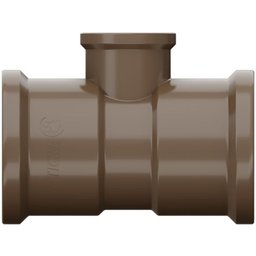 Te Soldável 90° Redução Pvc Marrom Canos e Tubos para Água Fria de 1.1/4x3/4 Polegadas 40x25mm - 2
