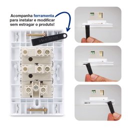 2 Interrup Simples + 1 Tomada 20a 4x2 Infiniti Margirius Cor:branco - 6
