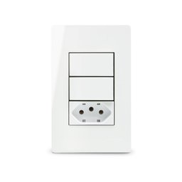 2 Interrup Simples + 1 Tomada 20a 4x2 Infiniti Margirius Cor:branco - 1