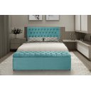 Ver imagem 2 de Cabeceira e Calçadeira Imperatriz 100 cm Suede Azul Tiffany