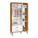 Ver imagem 3 de Guarda Roupa Infantil 3 Portas e 2 Gavetas Isis Branco Fosco com Amadeirado