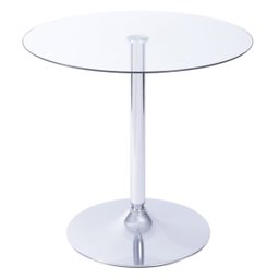 Mesa de Jantar Lady Laura Cromada com Tampo de Vidro - 1