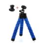 Tripé Articulável Mini Octopus + Suporte Cor Azul para Câmeras Gopro Hero Sjcam xiaomi - 1