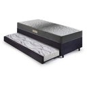 Ver imagem 4 de Bicama Box Solteiro Suede Preto 88x188x28 Cm com Colchão Dual Firm Espuma e Colchão Auxiliar