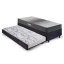 Ver imagem 3 de Bicama Box Solteiro Suede Preto 88x188x28 Cm com Colchão Dual Firm Espuma e Colchão Auxiliar