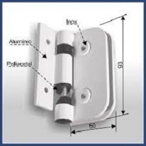 Dobradiça Automática para Box 1114 Branca 2un