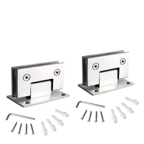 Dobradiça Inox Gv48 90º 1012 para Porta de Vidro e Box - Vidro/alvenaria 2un