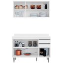 Ver imagem 2 de Kit Balcão 3 Portas e Armário Aéreo 120 Cm Atlas Branco