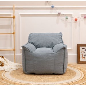Puff Poltrona Infantil Criança Nuvem com Enchimento de Espuma - Tecido Bouclé Azul