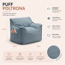 Ver imagem 2 de Puff Poltrona Infantil Criança Nuvem com Enchimento de Espuma - Tecido Bouclé Azul