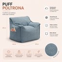 Ver imagem 2 de Poltrona Puff Infantil Criança Nuvem com Enchimento de Espuma - Tecido Bouclé Azul