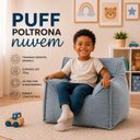 Ver imagem 4 de Puff Poltrona Infantil Criança Nuvem com Enchimento de Espuma - Tecido Bouclé Azul