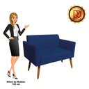 Ver imagem 6 de Kit 1 Namoradeira e 1 Poltrona Marisa Suede Azul Marinho