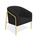 Ver imagem 2 de Poltrona Sala Industrial Alta Dourado Stella Suede D03 - D’Rossi