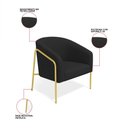 Ver imagem 3 de Poltrona Sala Industrial Alta Dourado Stella Suede D03 - D’Rossi