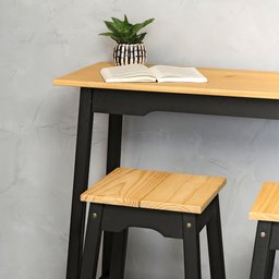 Mesa Bancada Moema 102Ax120Lx46P Cubomob Preto e Mel - 2