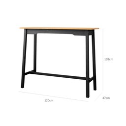 Mesa Bancada Moema 102Ax120Lx46P Cubomob Preto e Mel - 5
