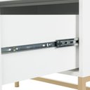 Ver mais imagens de Cômoda Square para Quarto Grande 6 Gavetas Pés de Metal 138cm Branco Dourado Casavee
