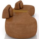Ver imagem 6 de Sofá 4 Lugares Orgânico para Sala Living com Puff 342cm Vasti M03 Couríssimo Whisky - Lyam Decor