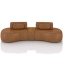Ver imagem 5 de Sofá 4 Lugares Orgânico para Sala Living com Puff 342cm Vasti M03 Couríssimo Whisky - Lyam Decor