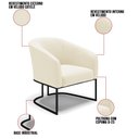Ver imagem 3 de Poltrona Decorativa Industrial Preto Stella Cotelê Ext/veludo Off White D03 - D’Rossi
