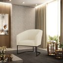 Ver imagem 2 de Poltrona Decorativa Industrial Preto Stella Cotelê Ext/veludo Off White D03 - D’Rossi