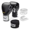 Kit Luva Everlast Training Preta 12oz Bandagem/ Bucal - 1