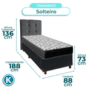 Ver imagem 3 de Cama Box + Colchão Solteiro Ortobom D33 Iso100 + Cabeceira Estofada