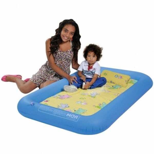 Berço e Piscininha Inflável com Colchão e Travesseiro - Bebê - Azul |  MadeiraMadeira