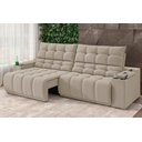 Ver imagem 1 de Sofá Connect Premium 2,00m Assento Retrátil/reclinável com Porta Copos e Entrada Usb Suede Areia