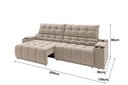 Ver imagem 3 de Sofá Connect Premium 2,00m Assento Retrátil e Reclinável com Porta Copos e Entrada USB Suede Areia