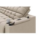 Ver imagem 2 de Sofá Connect Premium 2,00m Assento Retrátil/reclinável com Porta Copos e Entrada Usb Suede Areia