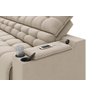 Sofá Connect Premium 2,00m Assento Retrátil/reclinável com Porta Copos e Entrada Usb Suede Areia - 2
