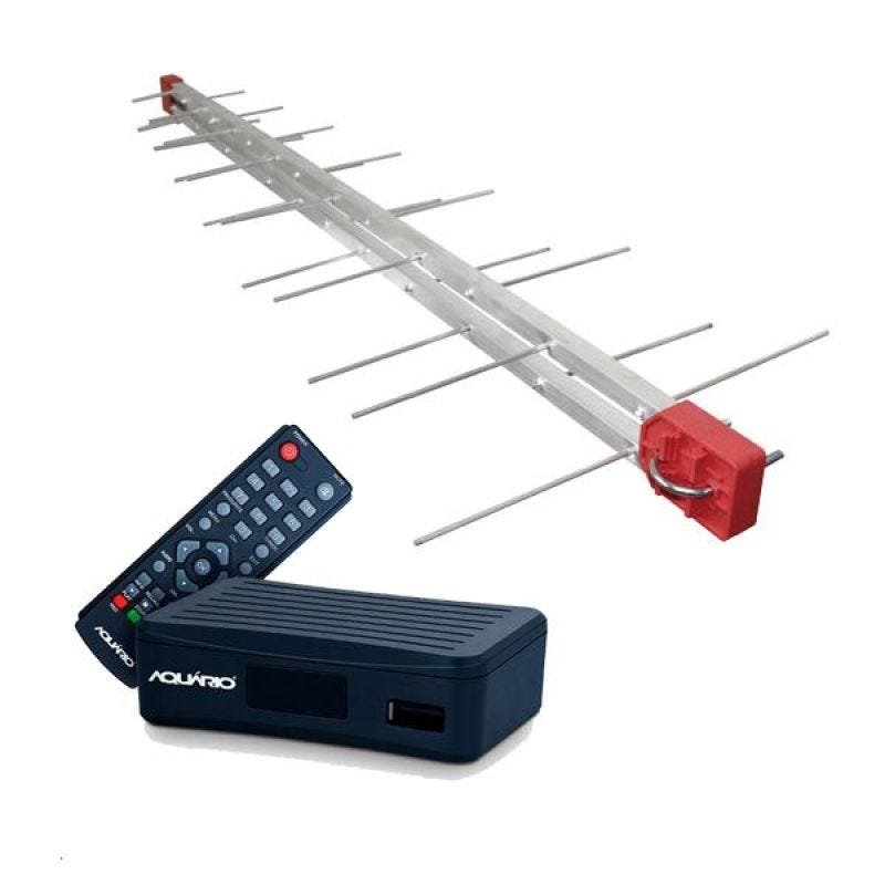 Antena Digital 4K Log 28 Elementos e Conversor Digital DTV4000 - 1