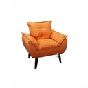 Ver imagem 6 de Kit 02 Poltrona Decorativa Opala Laranja Linho Smf Decor